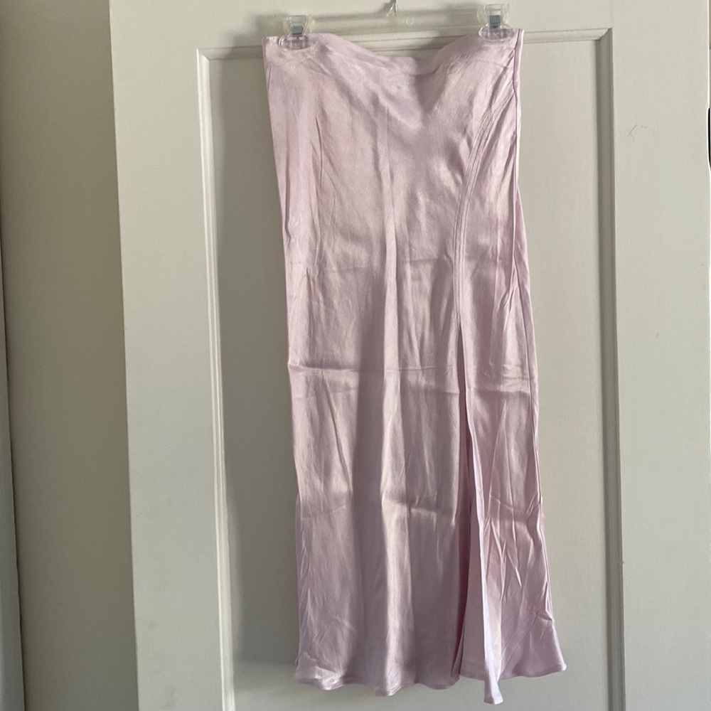 Socialite Satin Midi Skirt with Front Slit